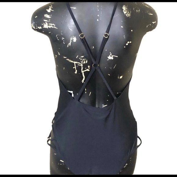 MINKPINK Black Plunging Front One Piece Swimsuit - Picture 7 of 9